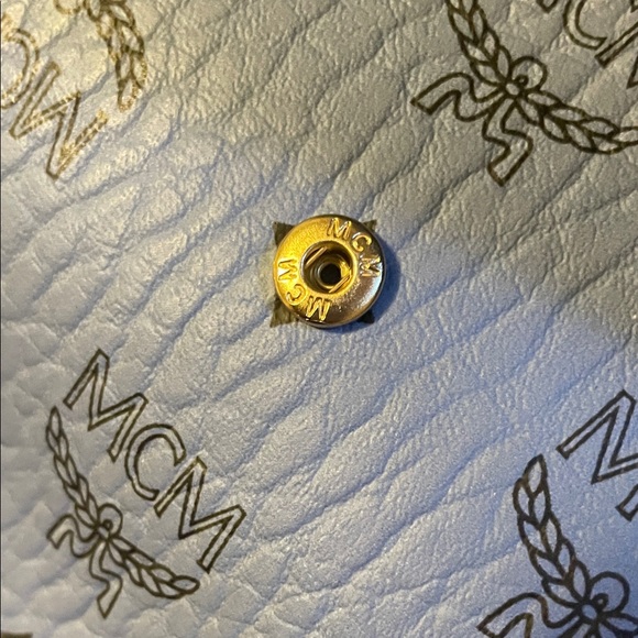 MCM Blue Clutch with Gold Chain/perfume mini - Picture 15 of 17